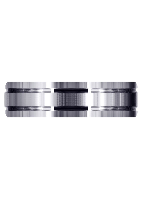 Carved Simple Mens Wedding Band | Satin Finish (Jaxson)