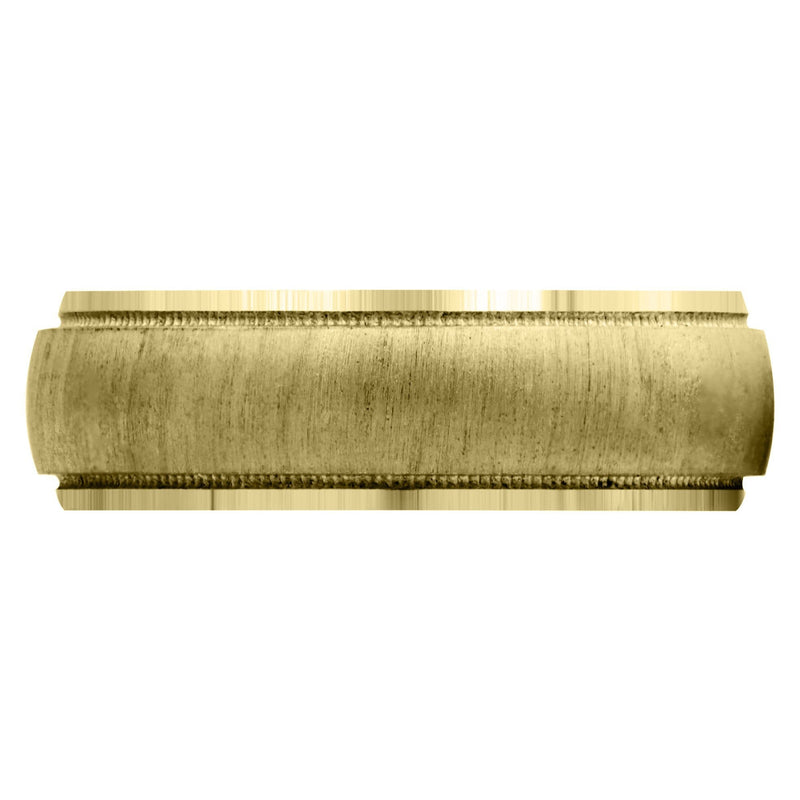 Yellow Gold Carved Simple Mens Wedding Band | Cross Satin Finish (Jason)