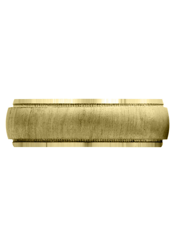 Yellow Gold Carved Simple Mens Wedding Band | Cross Satin Finish (Jason)