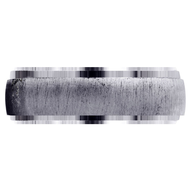 Carved Simple Mens Wedding Band | Cross Satin Finish (Xavier)
