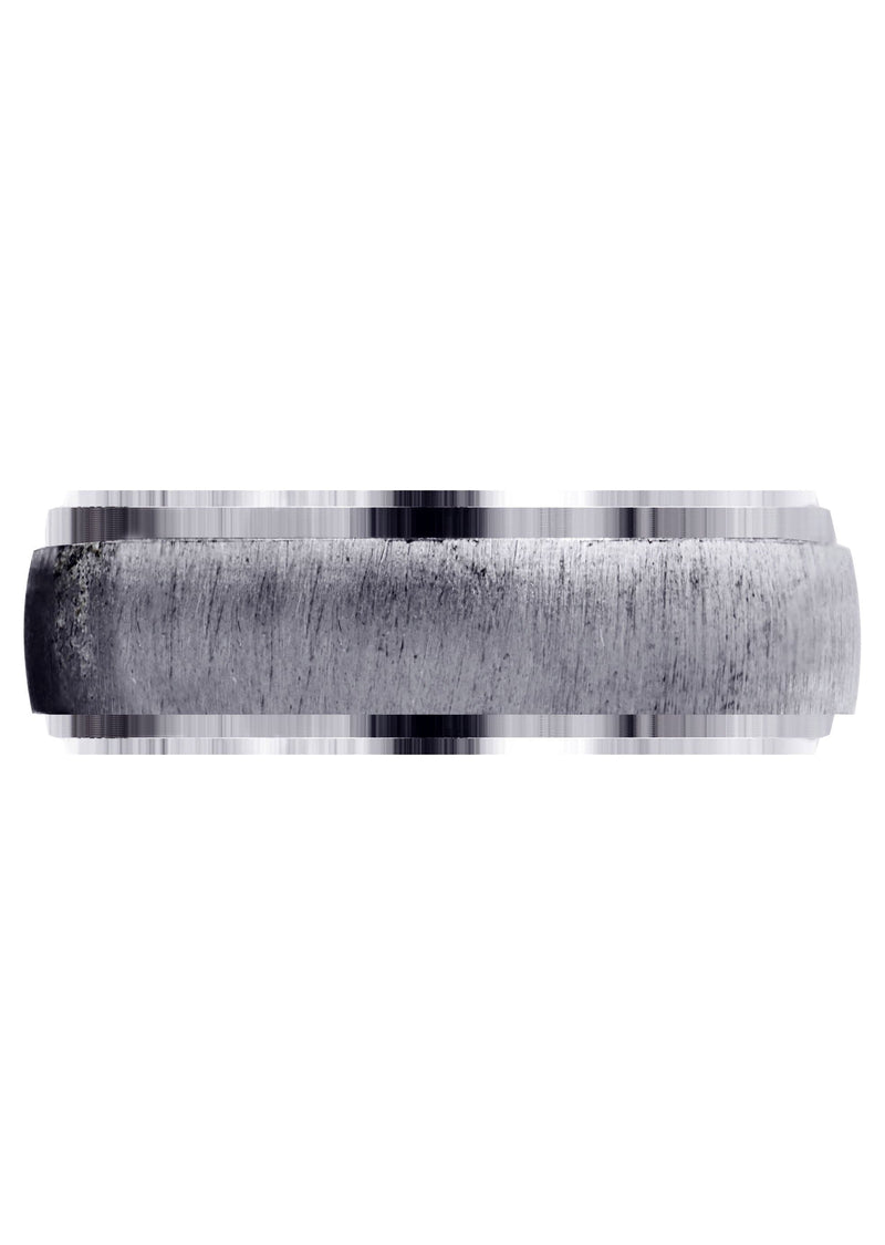 Carved Simple Mens Wedding Band | Cross Satin Finish (Xavier)