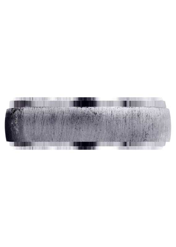 Carved Simple Mens Wedding Band | Cross Satin Finish (Xavier)