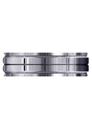 Carved Simple Mens Wedding Band | High Polish Finish (Ezra)