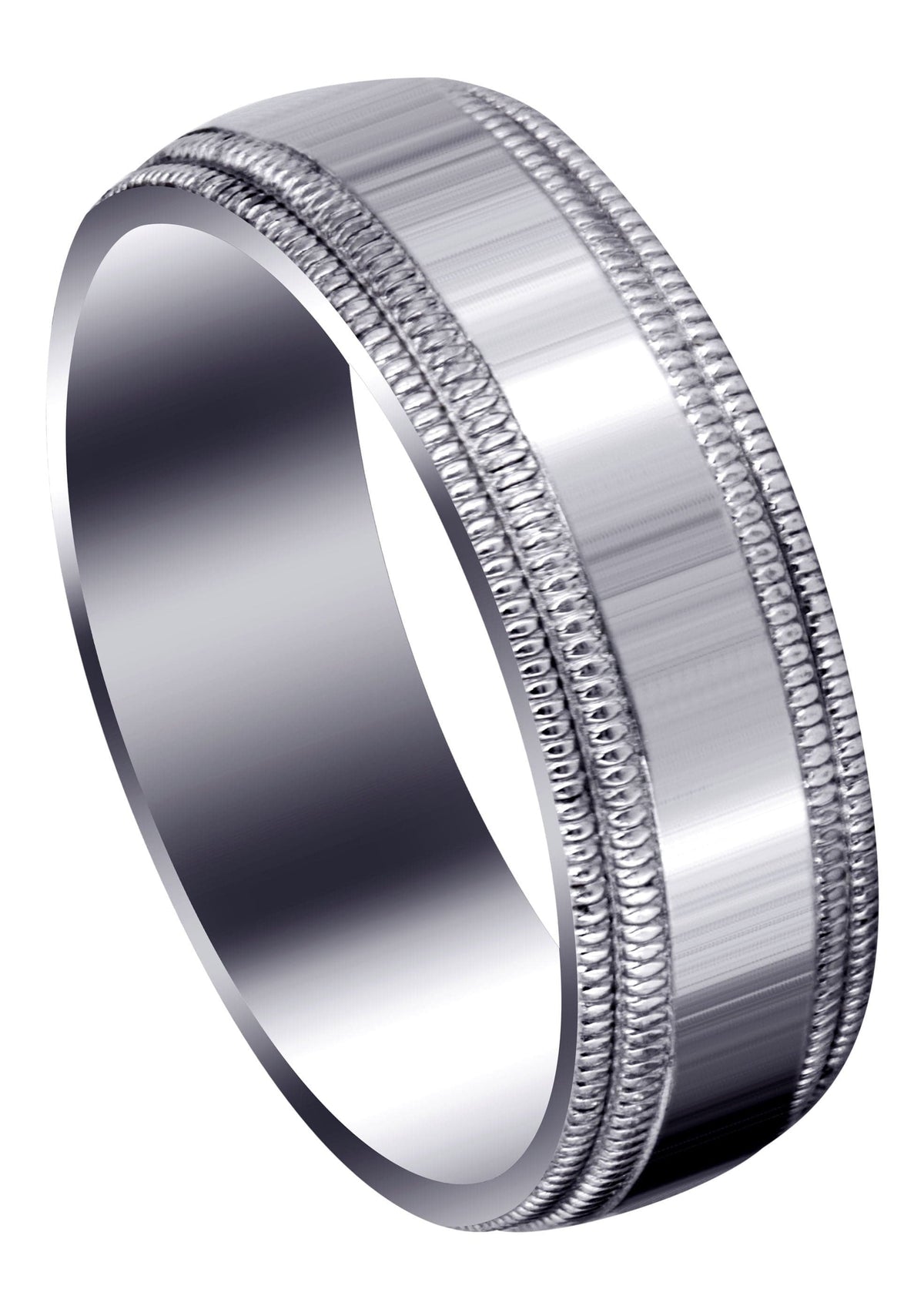 Carved Simple Mens Wedding Band | High Polish Finish (Blake)