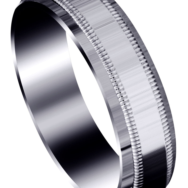 Carved Simple Mens Wedding Band | High Polish Finish (Nathaniel)