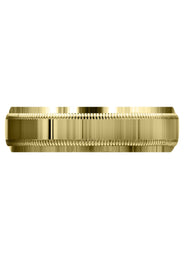 Yellow Gold Carved Simple Mens Wedding Band | High Polish Finish (Nathaniel)