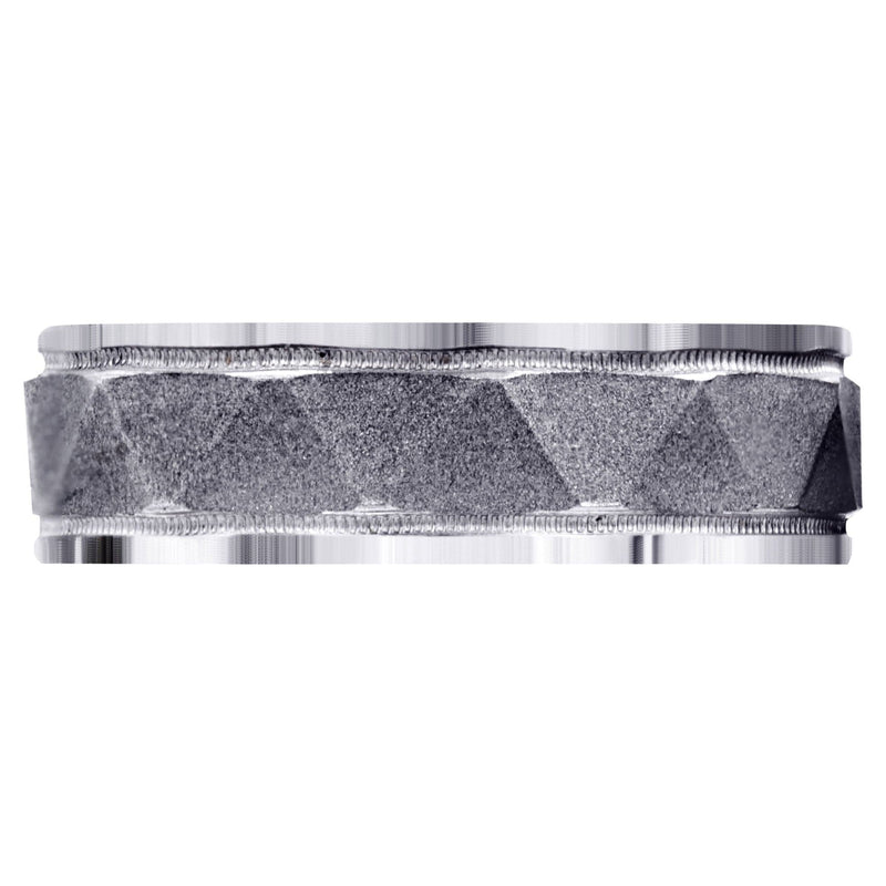 Carved Simple Mens Wedding Band | Sand Blast Finish (Tristan)