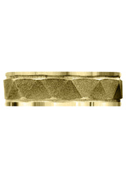 Yellow Gold Carved Simple Mens Wedding Band | Sand Blast Finish (Tristan)