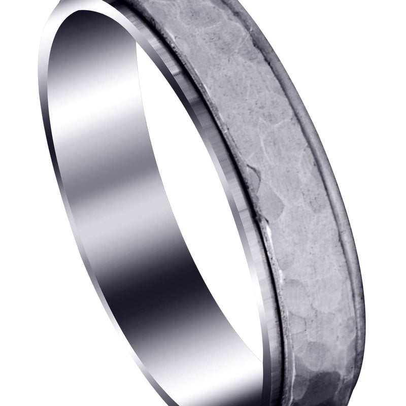 Carved Diamond Cut Mens Wedding Band | Satin / High Polish Finish (Leonardo)