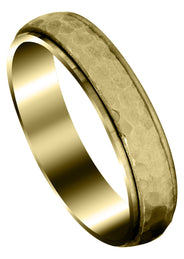 Yellow Gold Carved Diamond Cut Mens Wedding Band | Satin / High Polish Finish (Leonardo)