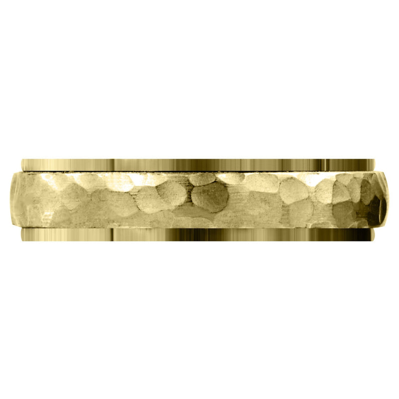 Yellow Gold Carved Diamond Cut Mens Wedding Band | Satin / High Polish Finish (Leonardo)