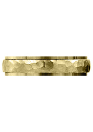 Yellow Gold Carved Diamond Cut Mens Wedding Band | Satin / High Polish Finish (Leonardo)
