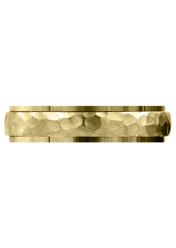 Yellow Gold Carved Diamond Cut Mens Wedding Band | Satin / High Polish Finish (Leonardo)