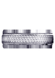 Fancy Carved Contemporary Mens Wedding Band | GB / High Polish Finish (Brody)