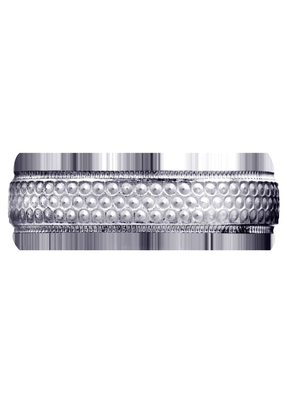 Fancy Carved Contemporary Mens Wedding Band | GB / High Polish Finish (Brody)