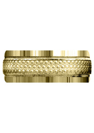 Yellow Gold Fancy Carved Contemporary Mens Wedding Band | GB / High Polish Finish (Brody)