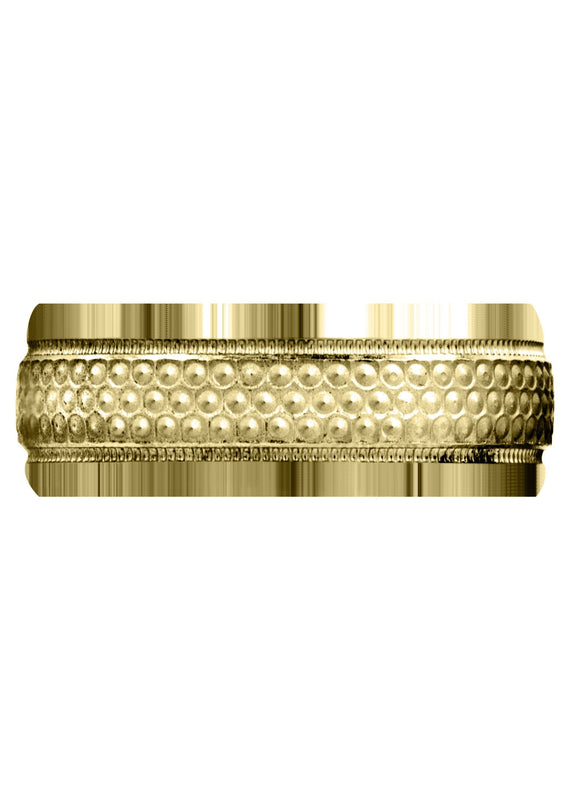 Yellow Gold Fancy Carved Contemporary Mens Wedding Band | GB / High Polish Finish (Brody)