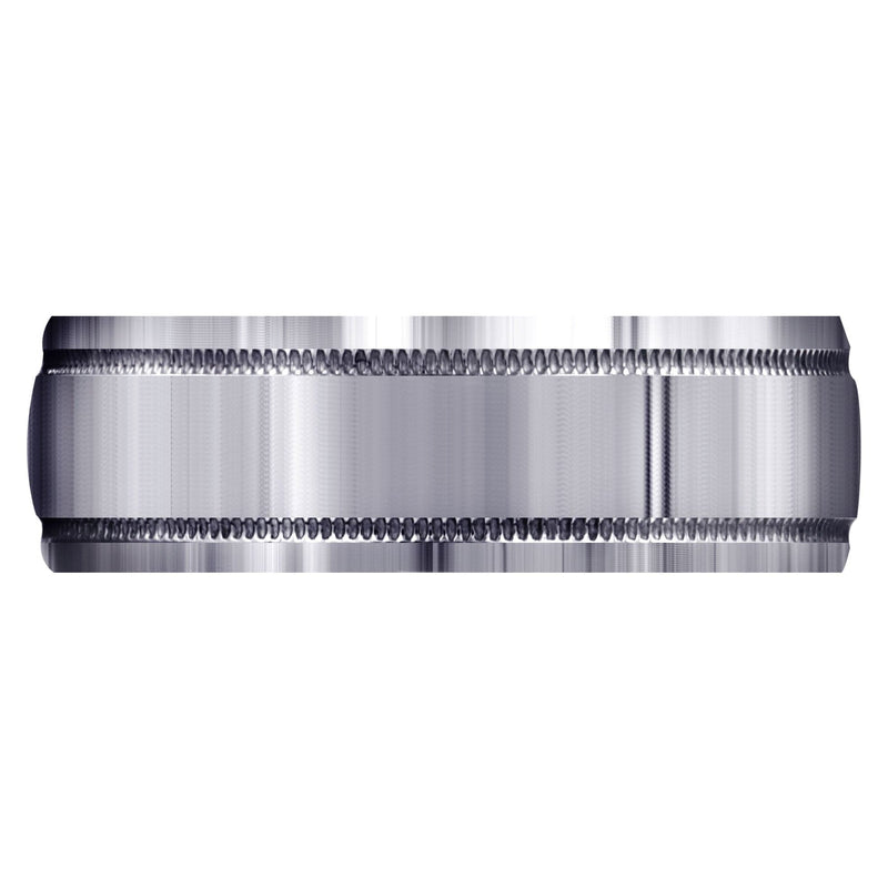 Carved Simple Mens Wedding Band | High Polish Finish (Miles)