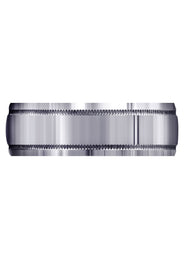 Carved Simple Mens Wedding Band | High Polish Finish (Miles)