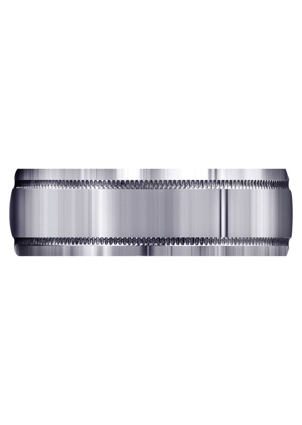 Carved Simple Mens Wedding Band | High Polish Finish (Miles)