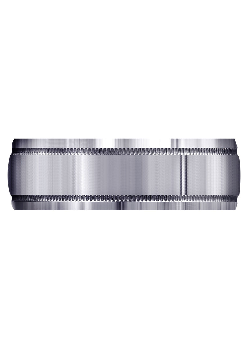 Carved Simple Mens Wedding Band | High Polish Finish (Miles)