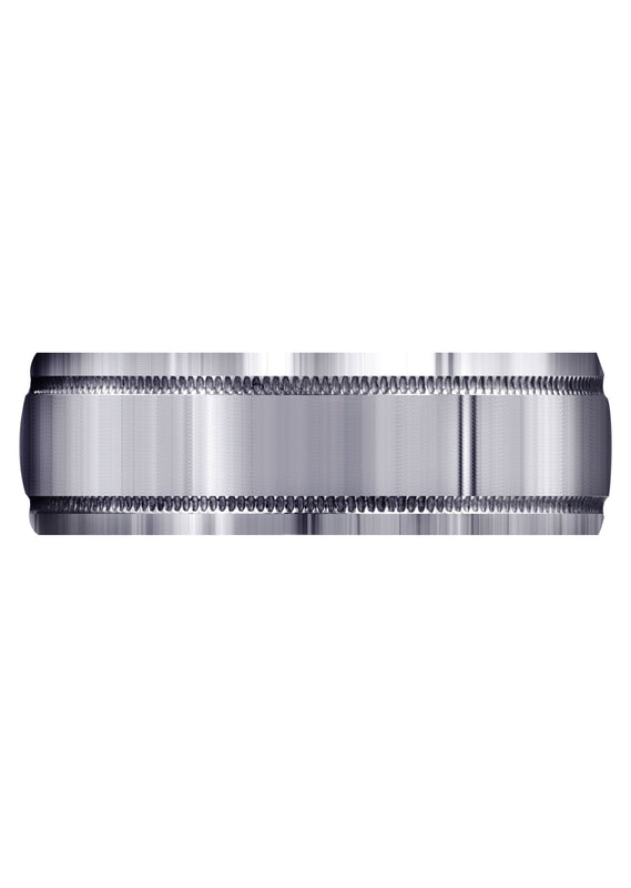 Carved Simple Mens Wedding Band | High Polish Finish (Miles)