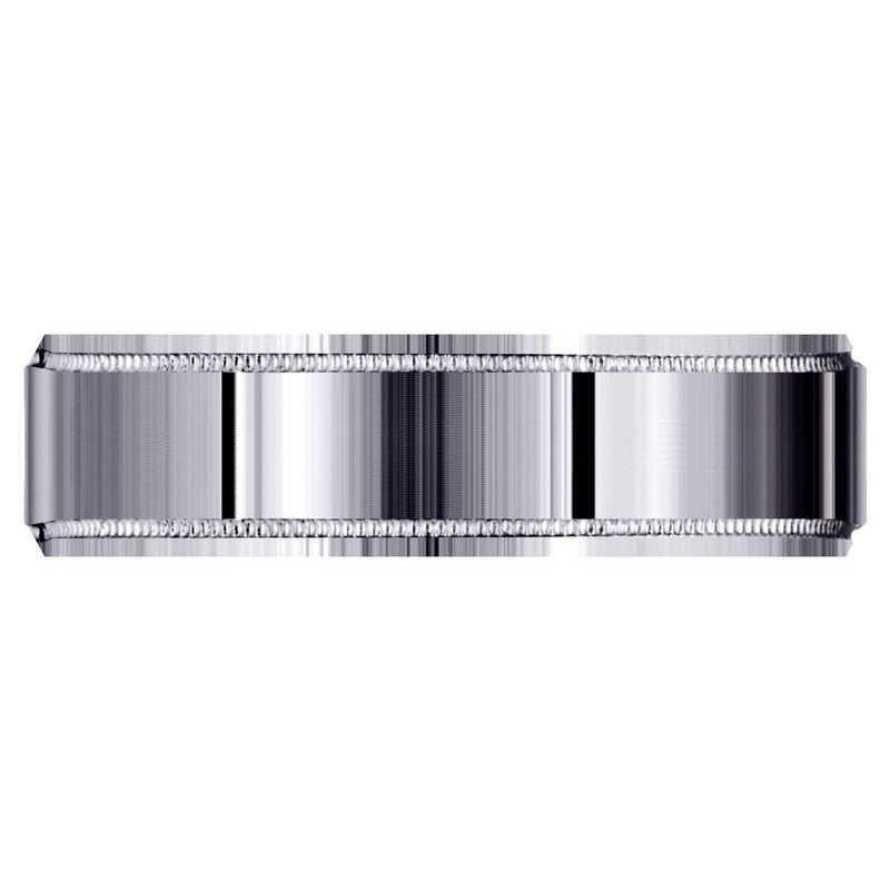Carved Simple Mens Wedding Band | Satin Finish (Vincent)