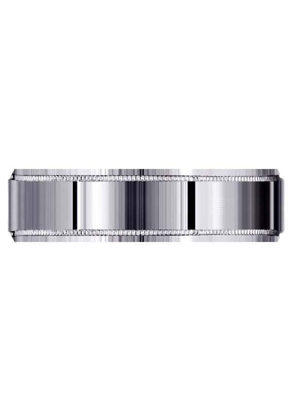 Carved Simple Mens Wedding Band | Satin Finish (Vincent)