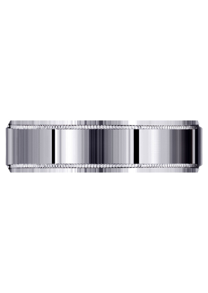 Carved Simple Mens Wedding Band | Satin Finish (Vincent)
