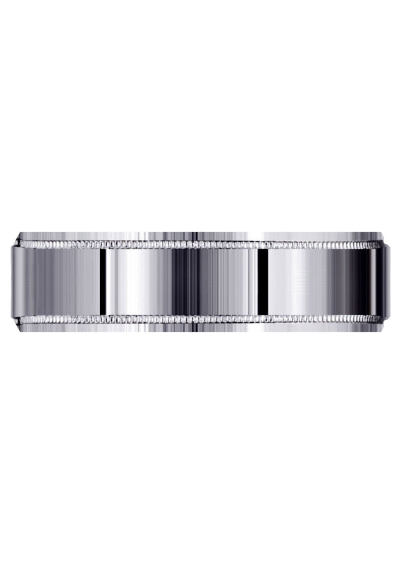Carved Simple Mens Wedding Band | Satin Finish (Vincent)