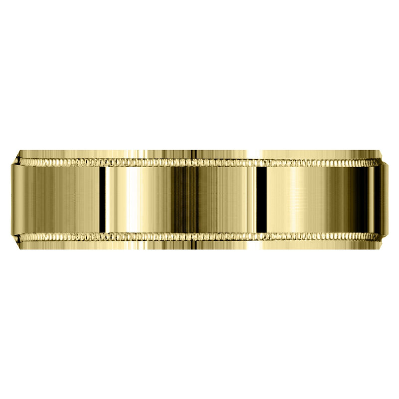 Yellow Gold Carved Simple Mens Wedding Band | Satin Finish (Vincent)