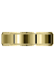 Yellow Gold Carved Simple Mens Wedding Band | Satin Finish (Vincent)