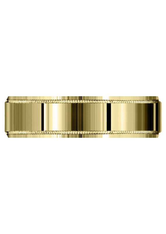 Yellow Gold Carved Simple Mens Wedding Band | Satin Finish (Vincent)