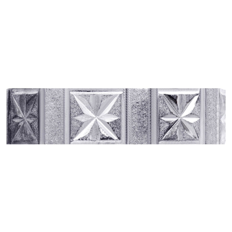 Carved Diamond Cut Mens Wedding Band | Satin Finish (Greyson)