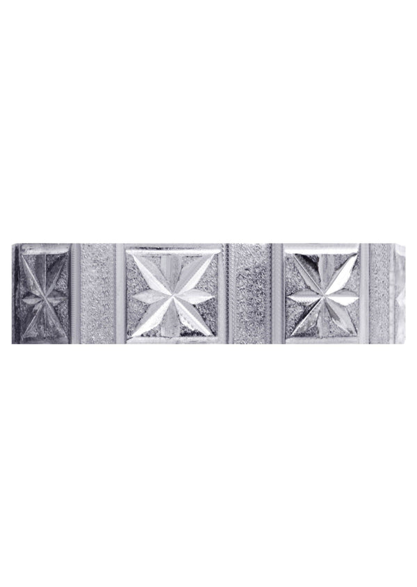 Carved Diamond Cut Mens Wedding Band | Satin Finish (Greyson)