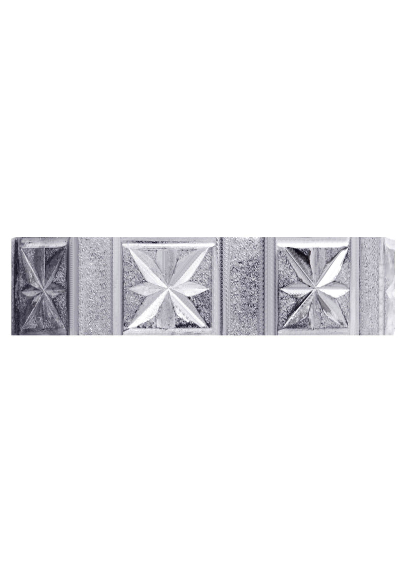 Carved Diamond Cut Mens Wedding Band | Satin Finish (Greyson)