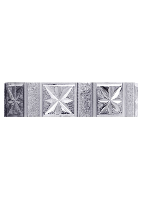 Carved Diamond Cut Mens Wedding Band | Satin Finish (Greyson)