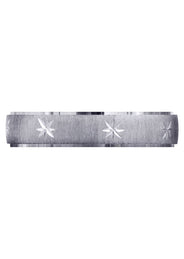 Carved Diamond Cut Mens Wedding Band | Cross Satin Finish (Declan)