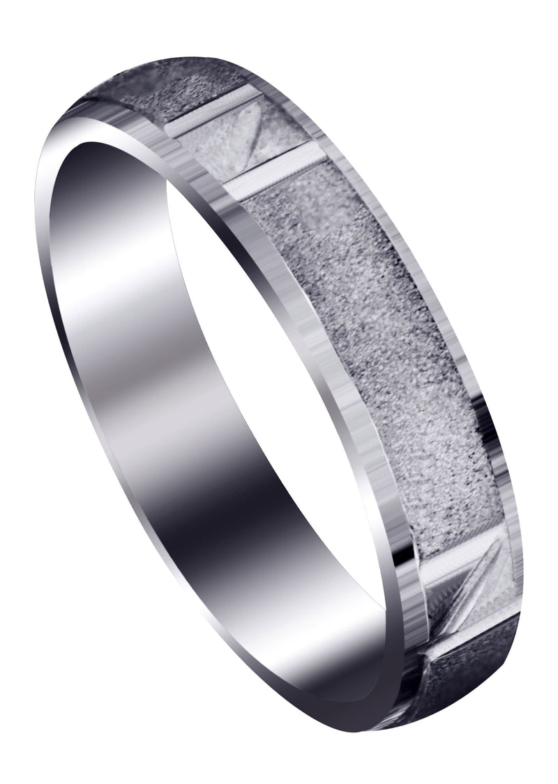 Carved Diamond Cut Mens Wedding Band | Satin Finish (Juan)