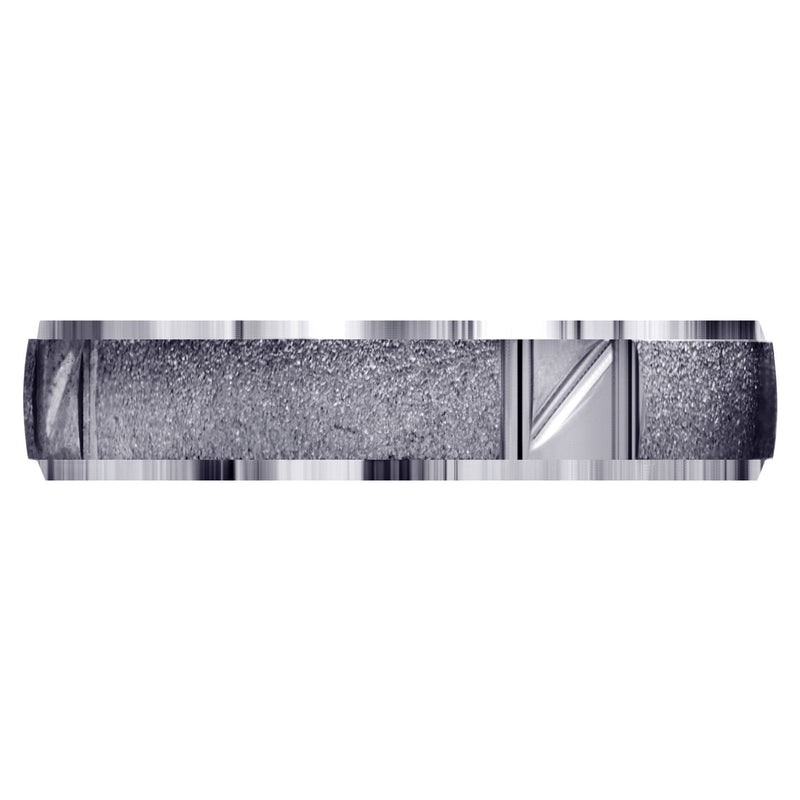 Carved Diamond Cut Mens Wedding Band | Satin Finish (Juan)