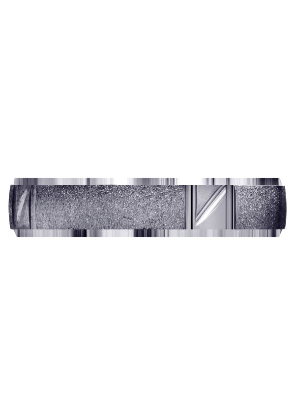 Carved Diamond Cut Mens Wedding Band | Satin Finish (Juan)