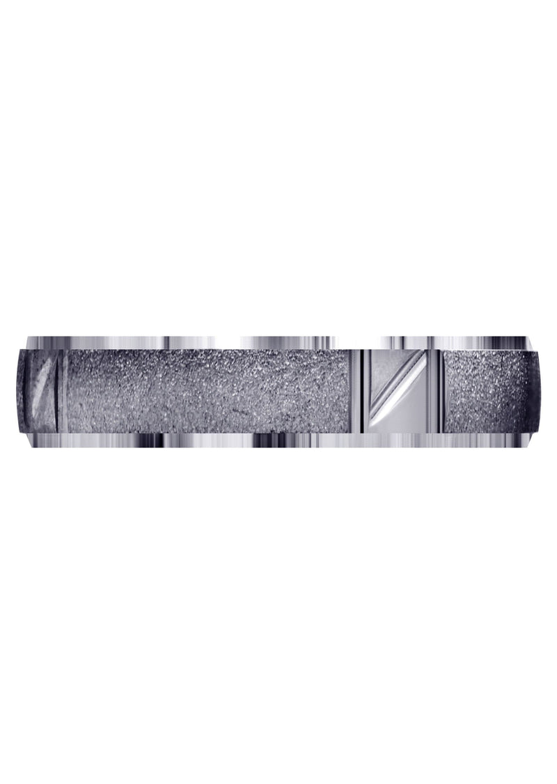Carved Diamond Cut Mens Wedding Band | Satin Finish (Juan)