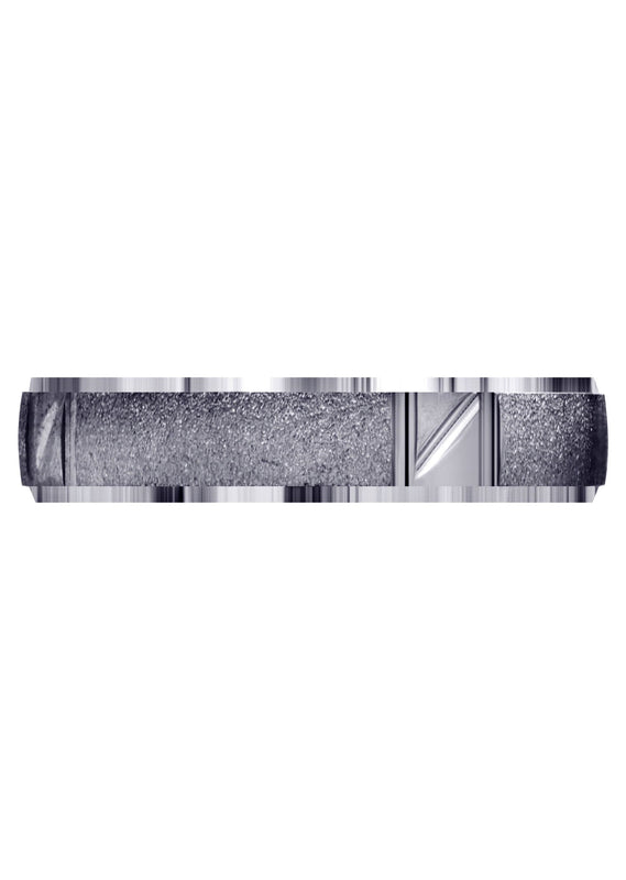 Carved Diamond Cut Mens Wedding Band | Satin Finish (Juan)