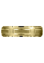 Yellow Gold Carved Modern Mens Wedding Band | CS / High Polish Finish (Damian)