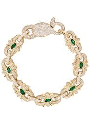High End Jewelry - Diamond Iced Out Emerald Bracelet