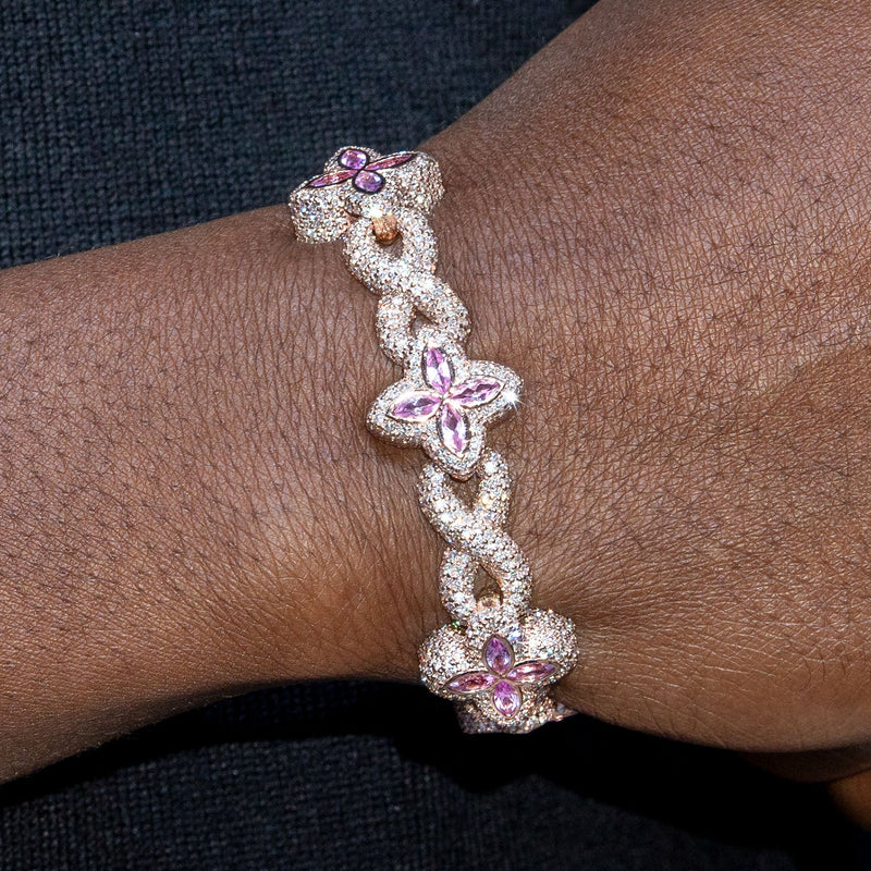 High End Jewelry - Iced Out Flower Bracelet