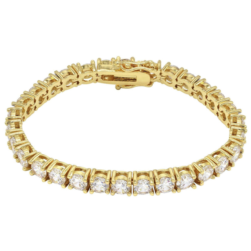 Womens Diamond Gold Tennis Bracelet