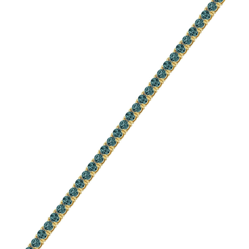 Womens Blue Diamond Gold Tennis Bracelet