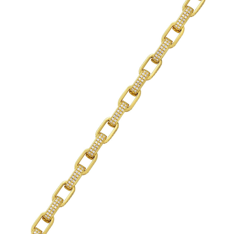 Gold Plated Iced Out Hermes Bracelet