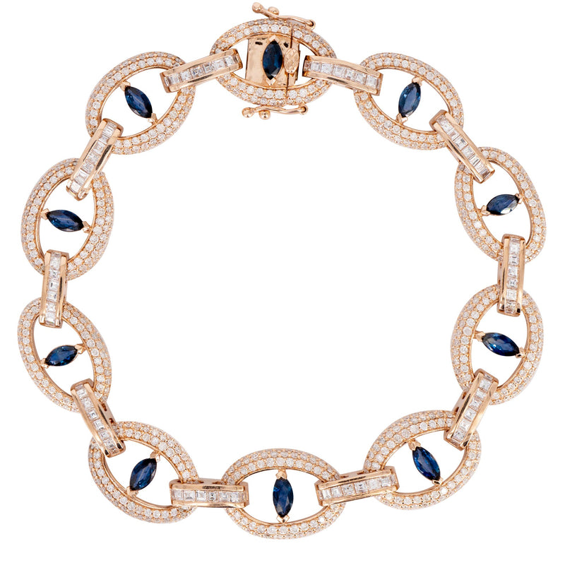 High End Jewelry - Iced Out Sapphire Evil Eye Bracelet
